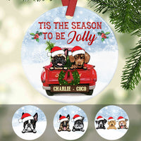 Personalized Dog Red Truck Jolly Christmas  Ornament SOB191 87O58 thumb 1