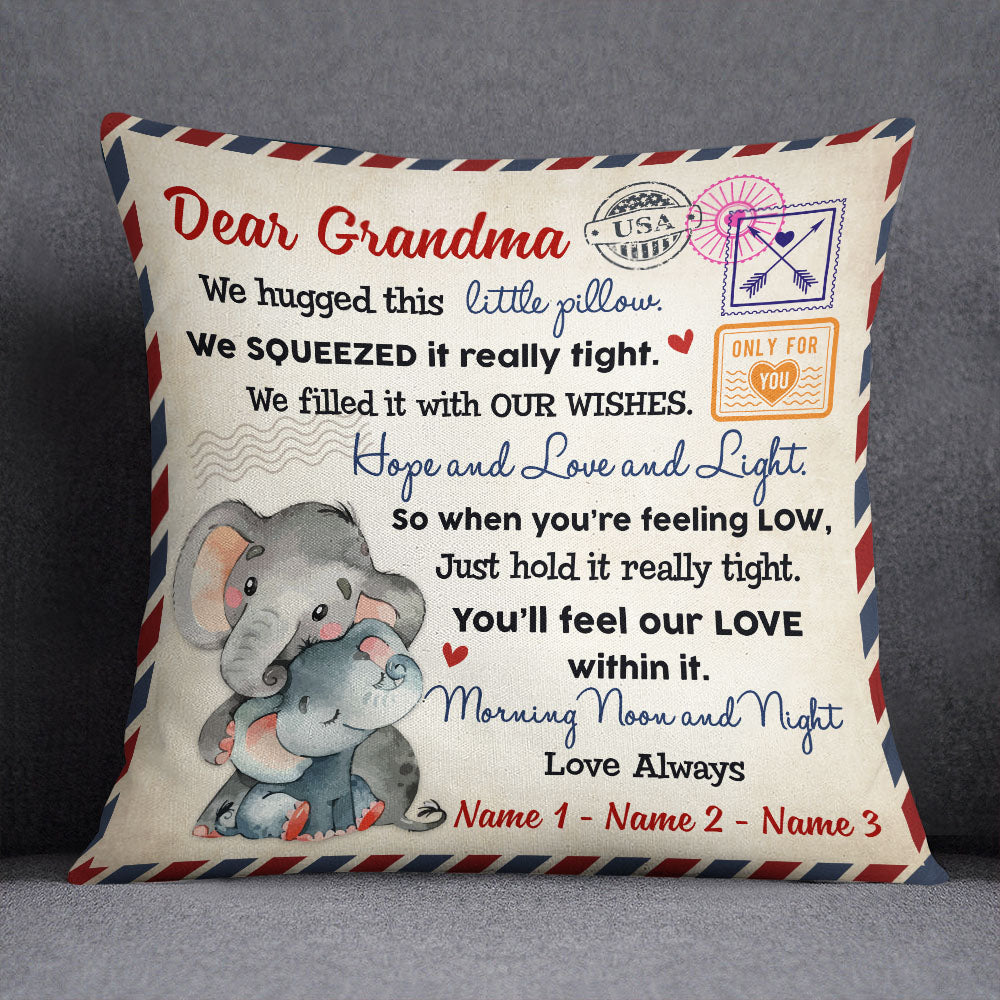 Personalized Elephant Letter To Grandma  Pillow SB292 65O58