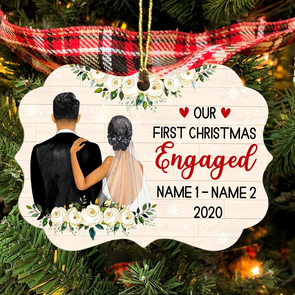 Personalized First Christmas Couple MDF Benelux Ornament NB92 85O47
