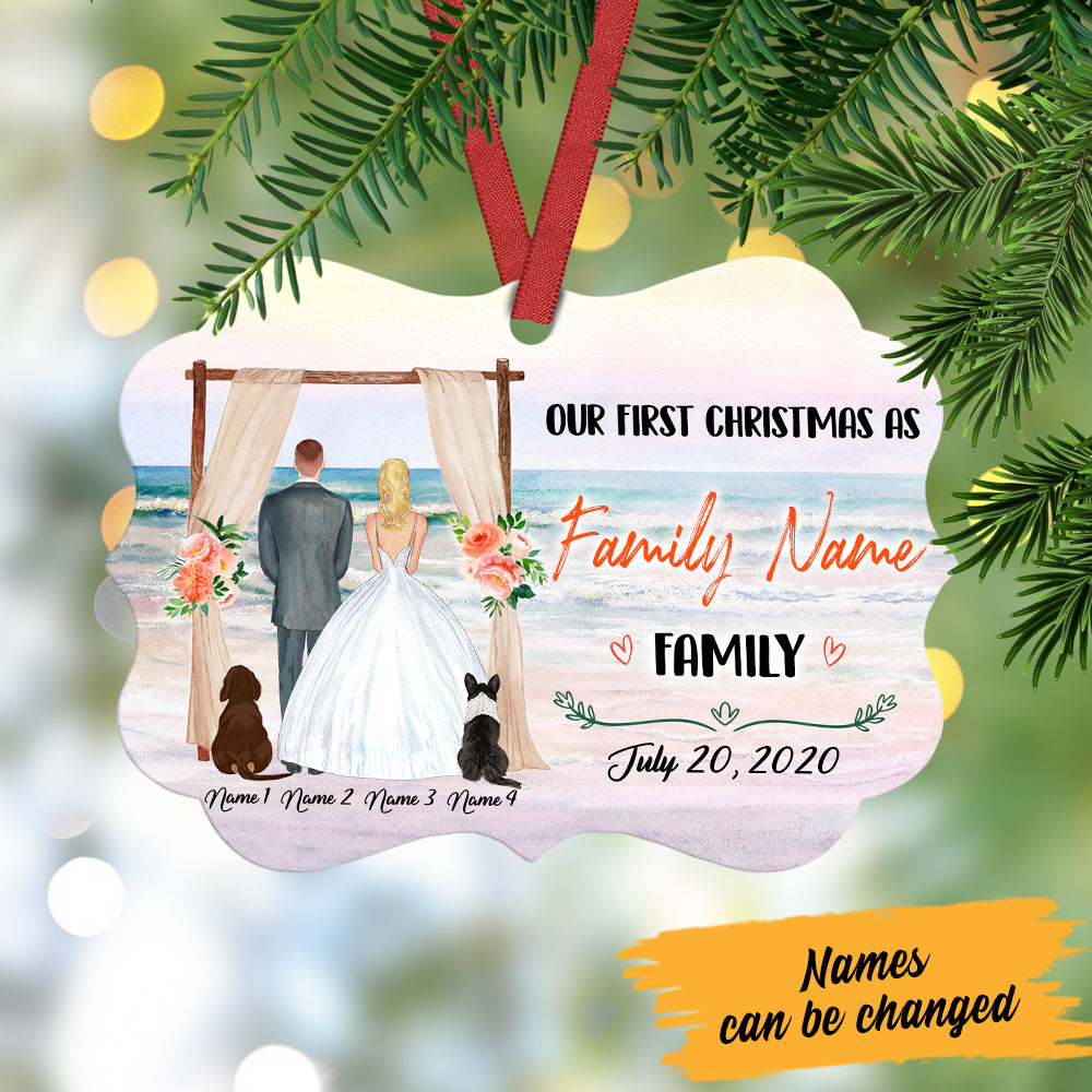 Personalized First Christmas Married MDF Benelux Ornament NB93 29O60