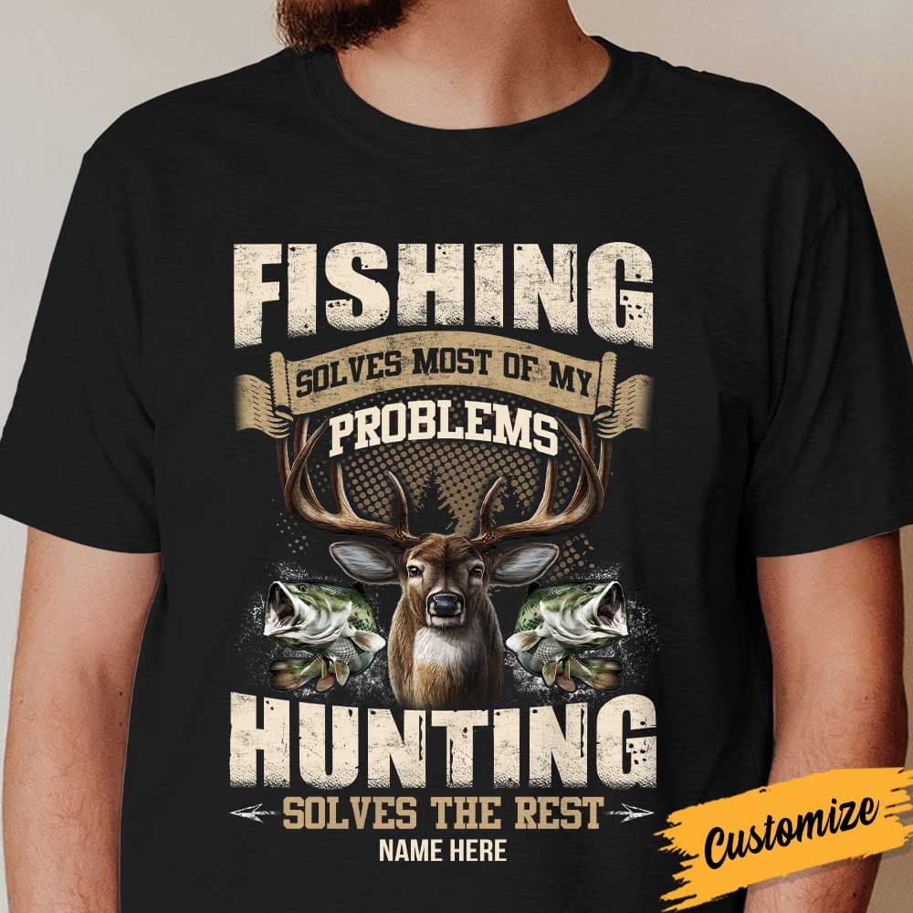 Personalized Fishing and Hunting T Shirt JN121 81O34 Name Custom Presents Personalized Christmas Gifts by Famvibe