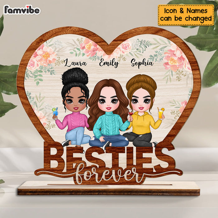 Personalized Friendship Sisters Forever Heart-Shaped Wood Plaque 22773 1