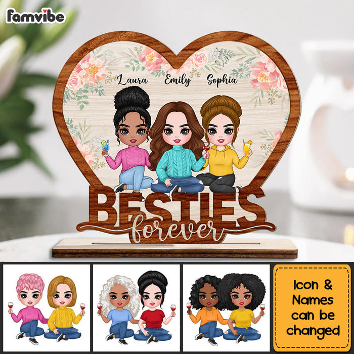 Personalized Friendship Sisters Forever Heart-Shaped Wood Plaque 22773 1