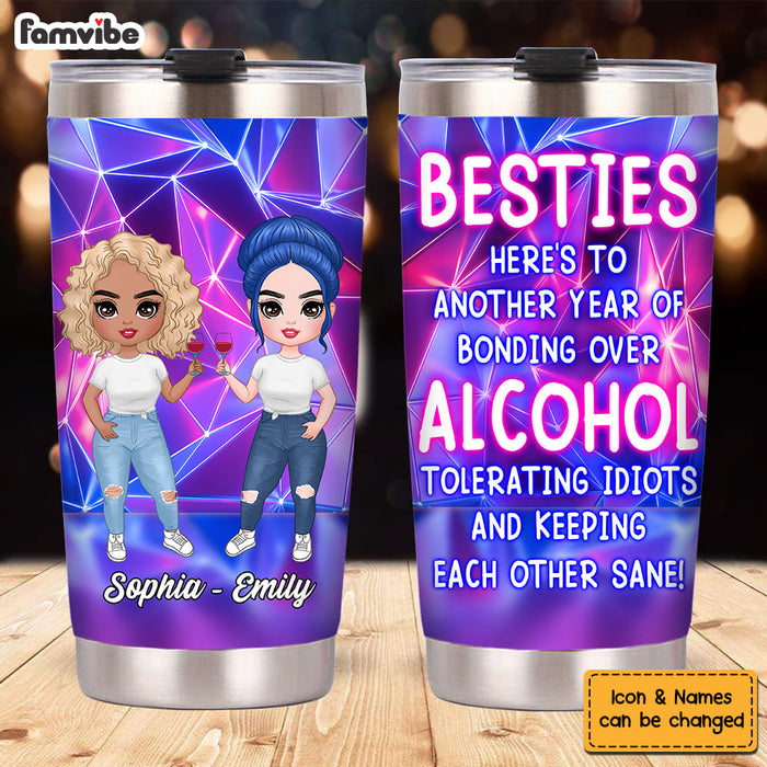 Personalized Friendship Sisters Here's To Another Year Of Bonding Steel Tumbler DB173 58O53 1