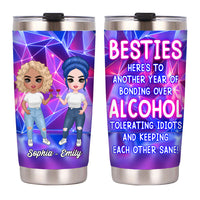 Personalized Friendship Sisters Here's To Another Year Of Bonding Steel Tumbler DB173 58O53 thumb 1