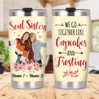 Personalized Girl Friends Cupcake And Frosting Steel Tumbler AG53 26O57 thumb 1
