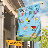 Personalized Grandma Love Bugs Gardening Garden Flag SJL68 85O57 thumb 1