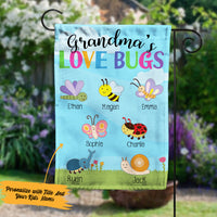 Personalized Grandma Love Bugs Gardening Garden Flag SJL68 85O57 thumb 1