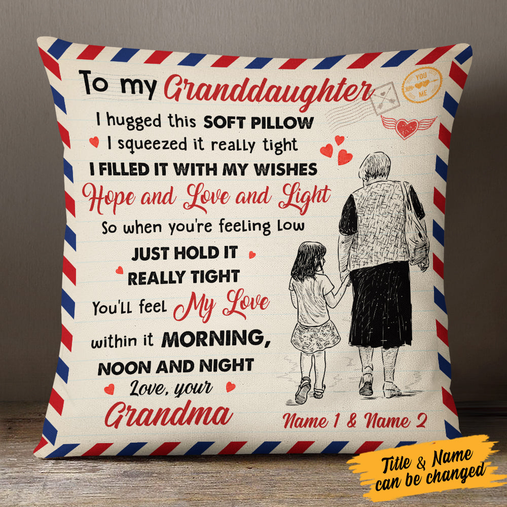Personalized Grandpa Grandma Mom Granddaughter Daughter Grandson Pillow MR162 95O60