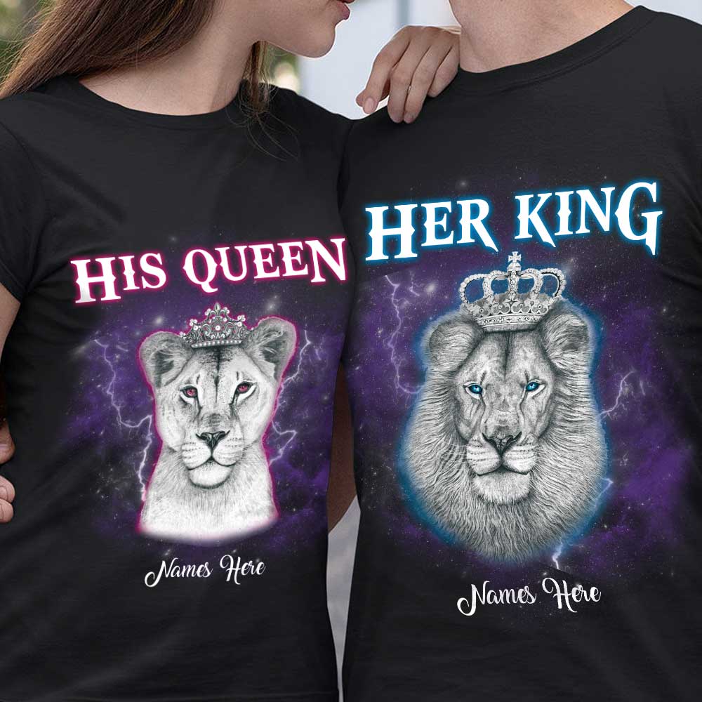 Personalized Lion King And Queen Love Couple T Shirt SB193 65O58