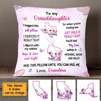 Personalized Long Distance Granddaughter Purple Floral Pillow OB171 30O58 thumb 1