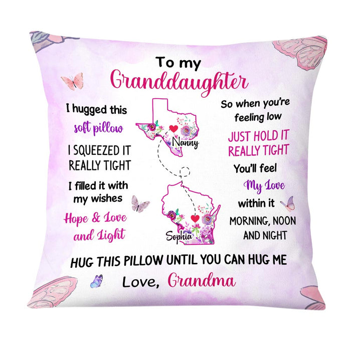 Personalized Long Distance Granddaughter Purple Floral Pillow OB171 30O58 1