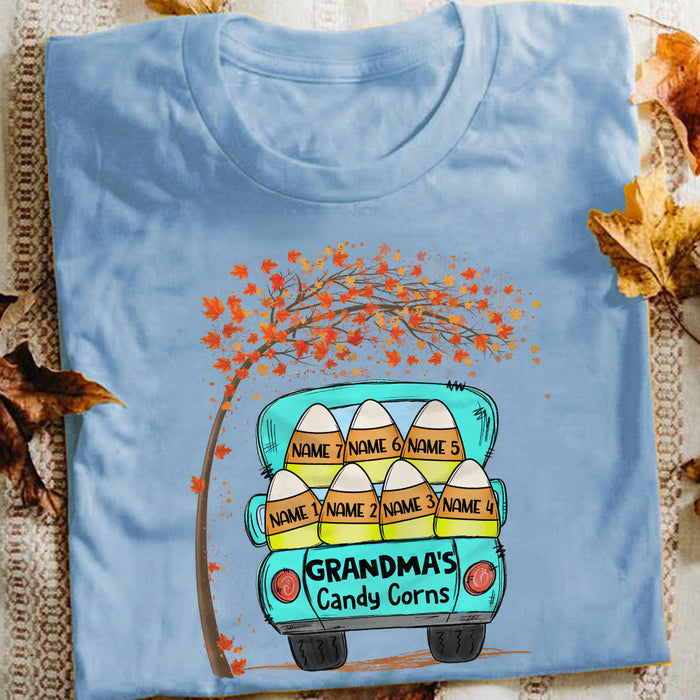 Personalized Grandma Fall Candy Corn T Shirt JL272 30O36 1