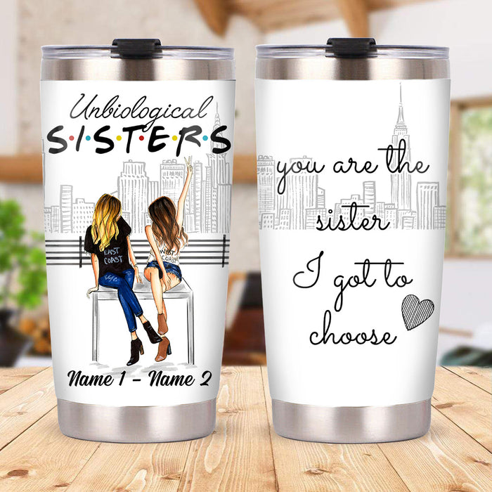 Personalized Not Sisters By Blood Girl Friends Steel Tumbler AG61 28O53 1