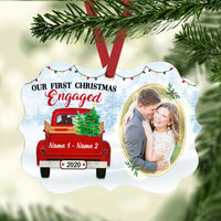Personalized Our First Christmas Engaged Red Truck  MDF Benelux Ornament NB91 73O36 thumb 1