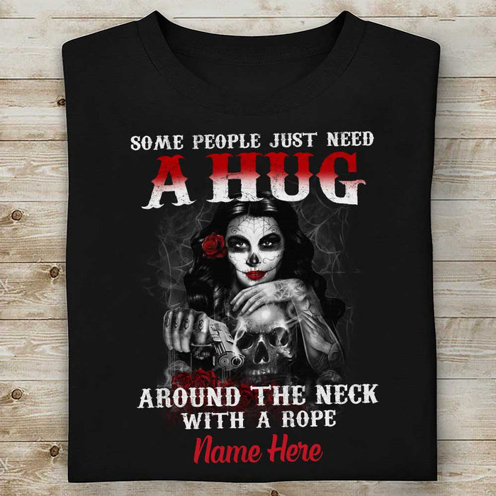 Personalized Skull Hug Around The Neck T Shirt JL304 95O58 1