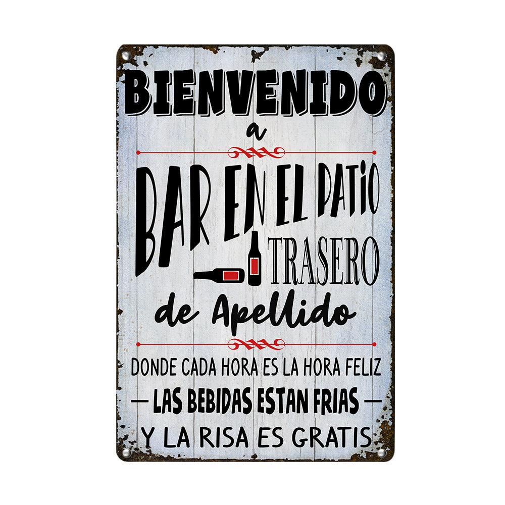 Personalized Spanish Backyard Patio Trasero Gardening Metal Sign DB277 26O36