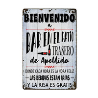 Personalized Spanish Backyard Patio Trasero Gardening Metal Sign DB277 26O36 thumb 1