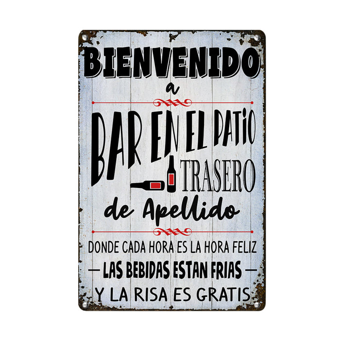 Personalized Spanish Backyard Patio Trasero Gardening Metal Sign DB277 26O36 1