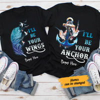 Personalized Wings And Anchor Love Couple T Shirt SB211 65O58 thumb 1