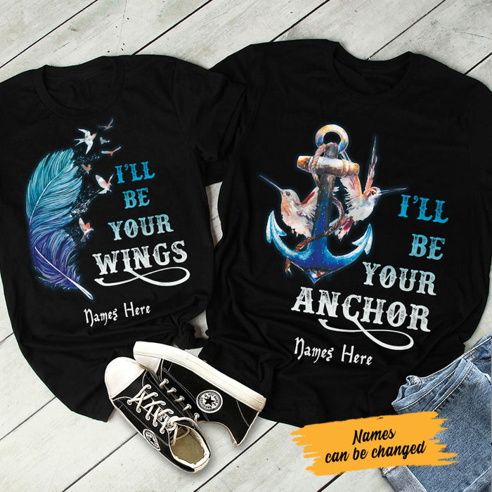 Personalized Wings And Anchor Love Couple T Shirt SB211 65O58 1
