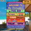 Personalized Family Pool Bar Rules Outdoor Metal Sign JR145 85O24 1