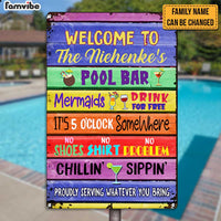 Personalized Family Pool Bar Rules Outdoor Metal Sign JR145 85O24 thumb 1