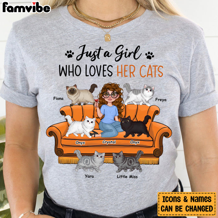 Personalized Just A Girl Who Loves Her Cats Shirt - Hoodie - Sweatshirt 23883 1