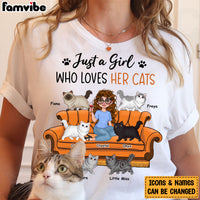 Personalized Just A Girl Who Loves Her Cats Shirt - Hoodie - Sweatshirt 23883 thumb 1