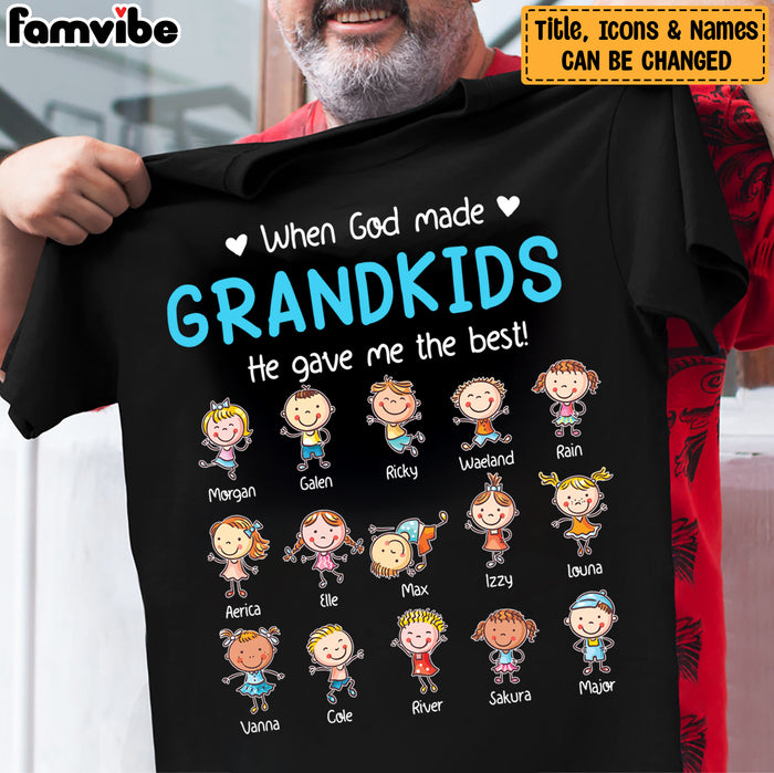 Personalized God Made Grandkids For Grandma Grandpa T Shirt JN101 25O58 1