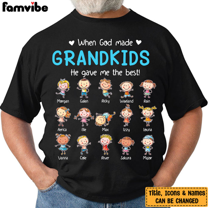 Personalized God Made Grandkids For Grandma Grandpa T Shirt JN101 25O58 1