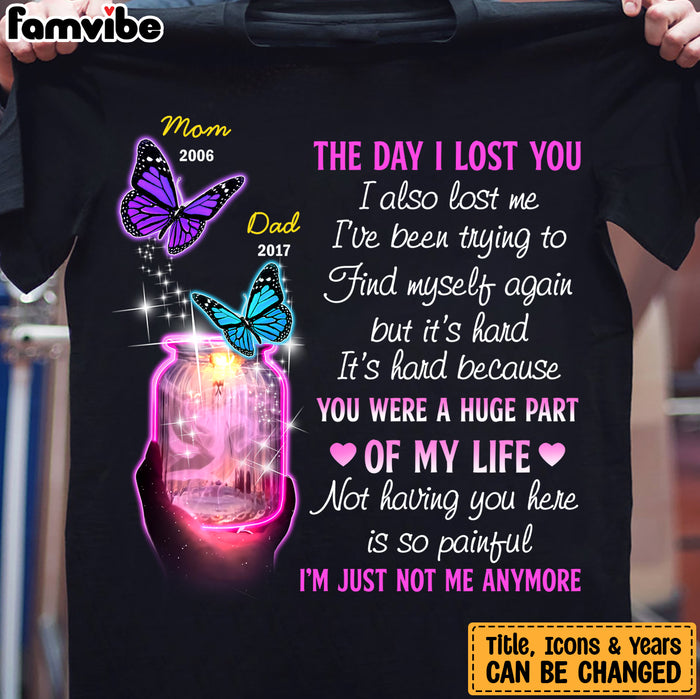 Personalized Butterflies Memorial Mom Dad T Shirt MR162 30O47 1