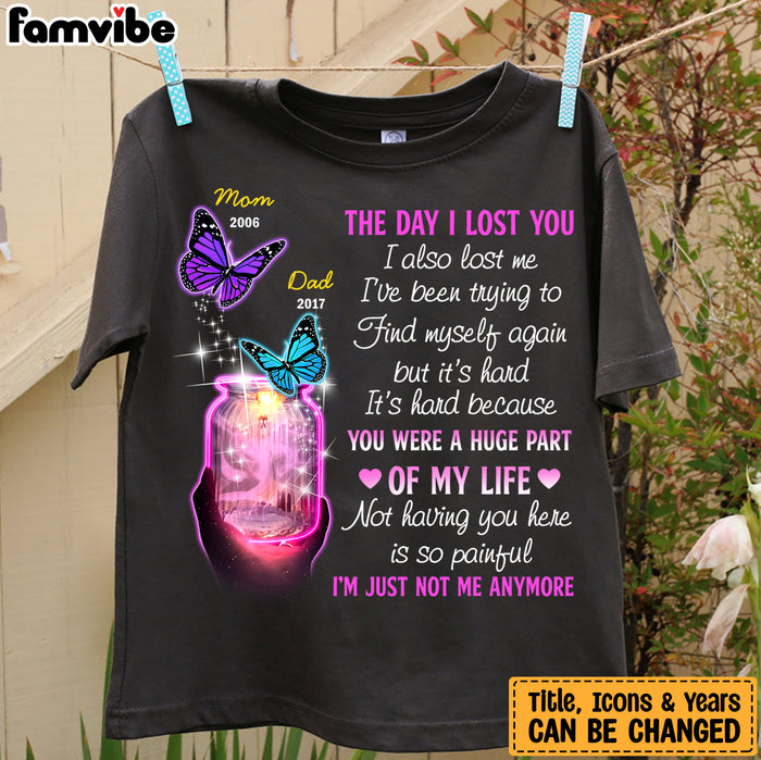 Personalized Butterflies Memorial Mom Dad T Shirt MR162 30O47 1