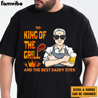 Personalized Dad King Of The Grill BBQ T Shirt MY92 32O28 thumb 1