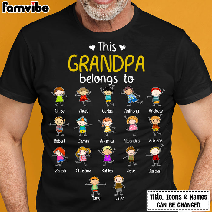 Personalized Grandpa Shirt - This Grandpa Belongs to Custom Kid Design Name Custom Presents Personalized Christmas Gifts by Famvibe