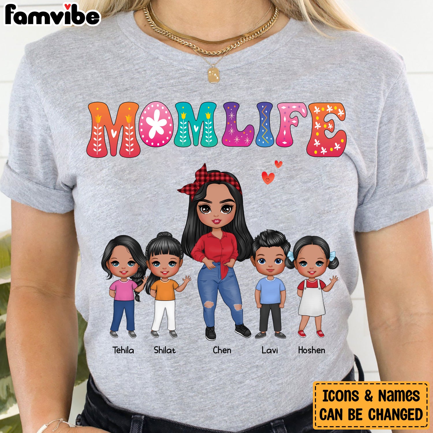 Personalized Mom Life Colorful Flower Shirt 23850 Primary Mockup