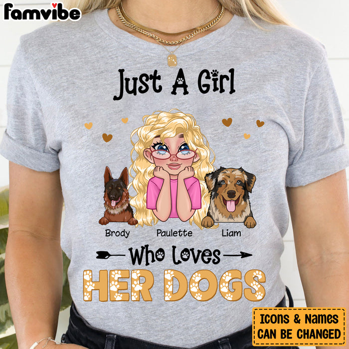 Personalized Just A Girl Who Loves Her Dogs Shirt - Hoodie - Sweatshirt 24003 1