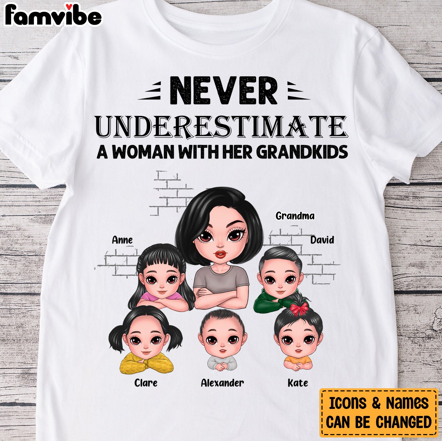 Personalized Gift For Grandma Never Underestimate A Grandma With Her Grandkids Shirt Hoodie Sweatshirt 24449 Primary Mockup