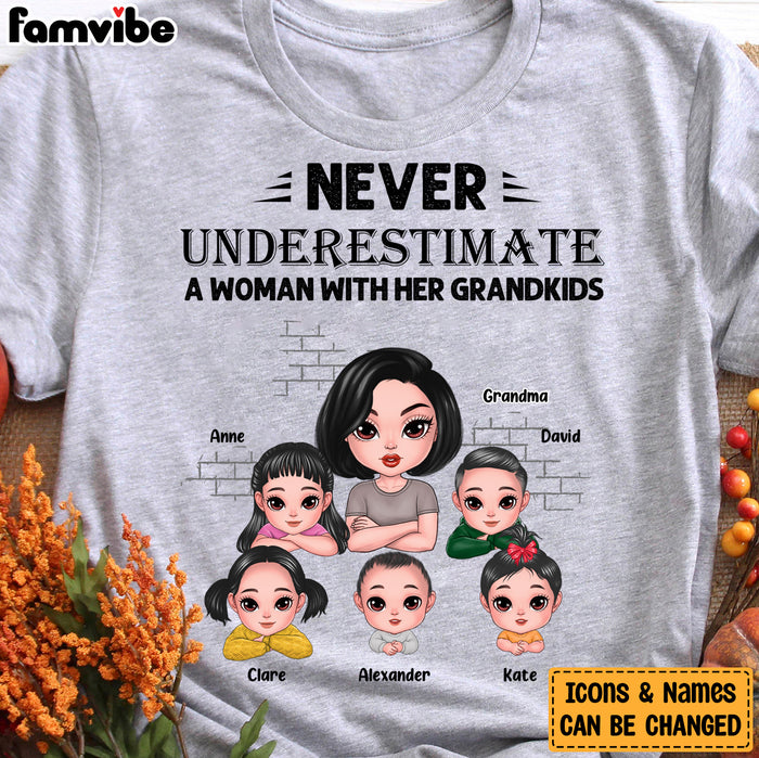Personalized Gift For Grandma Never Underestimate A Grandma With Her Grandkids Shirt - Hoodie - Sweatshirt 24449 1