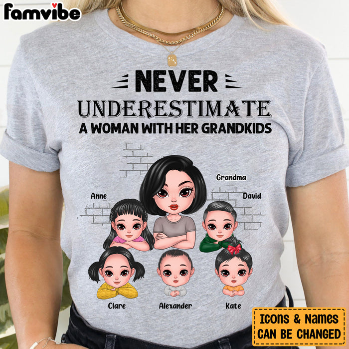 Personalized Gift For Grandma Never Underestimate A Grandma With Her Grandkids Shirt - Hoodie - Sweatshirt 24449 1