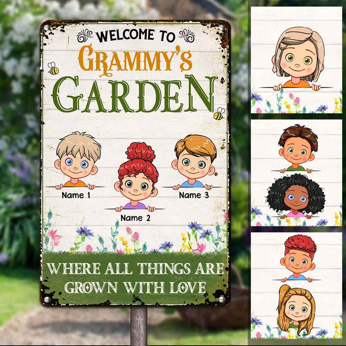 Personalized Grandma Garden Metal Sign JN303 30O58 1