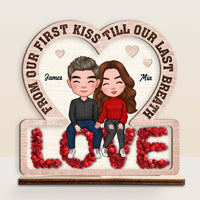 Personalized  Couple From Our First Kiss Till Our Breath Wood Plaque 22822 thumb 1