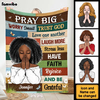 Personalized Daughter Inspirational Pray Big Worry Small Blanket 30022 thumb 1