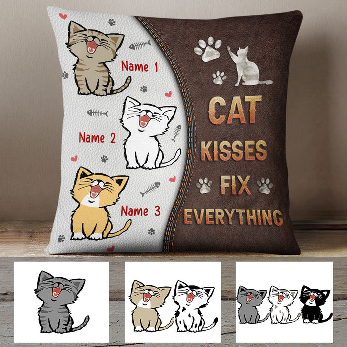 Personalized Cat Kisses Fix Everything Pillow MR241 67O60 1