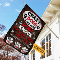 Personalized Crazy Dogs Live Here Garden Flag JL68 65O36 thumb 1