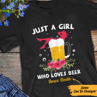 Personalized Just A Girl Who Loves Beer T Shirt JL271 73O57 thumb 1