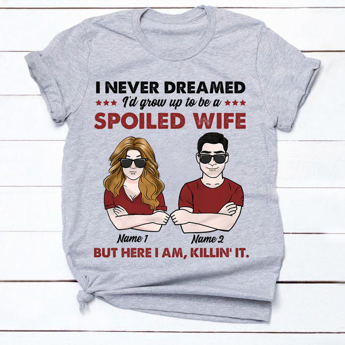 Personalized Couple Spoiled Wife T Shirt JN161 30O34 1