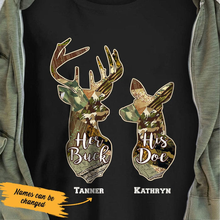 Personalized Hunting Husband & Wife T Shirt JN162 95O53 1