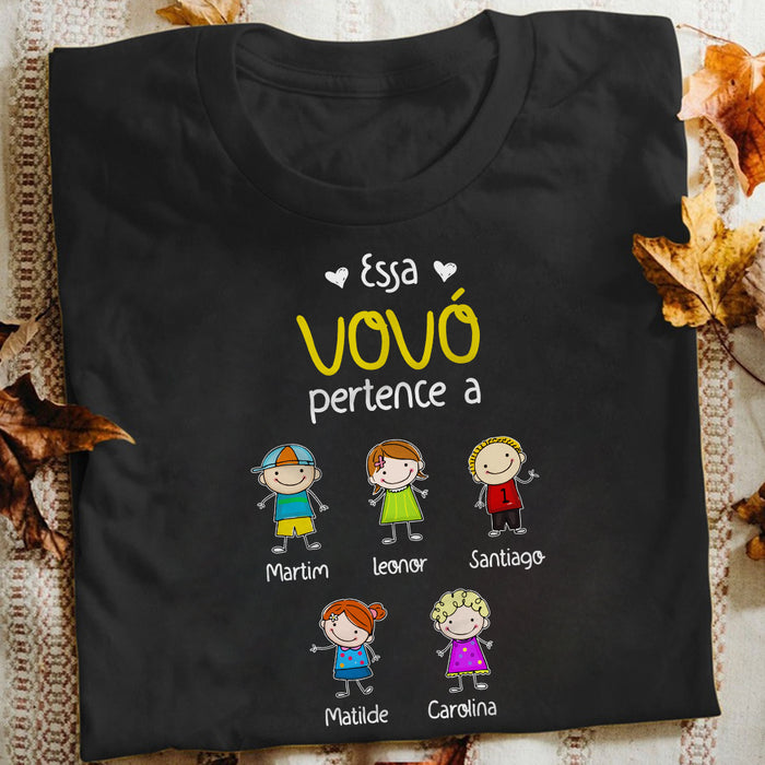 Personalized Grandma Portuguese Vovó T Shirt AP269 81O34 1