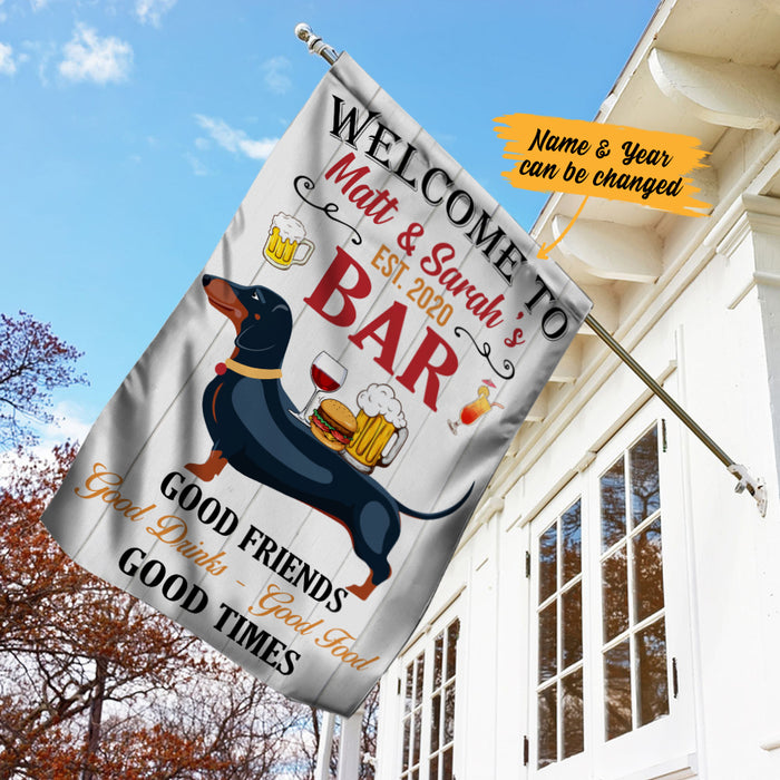 Personalized Good Times Dachshund Dog Bar Flag AG171 28O34 1